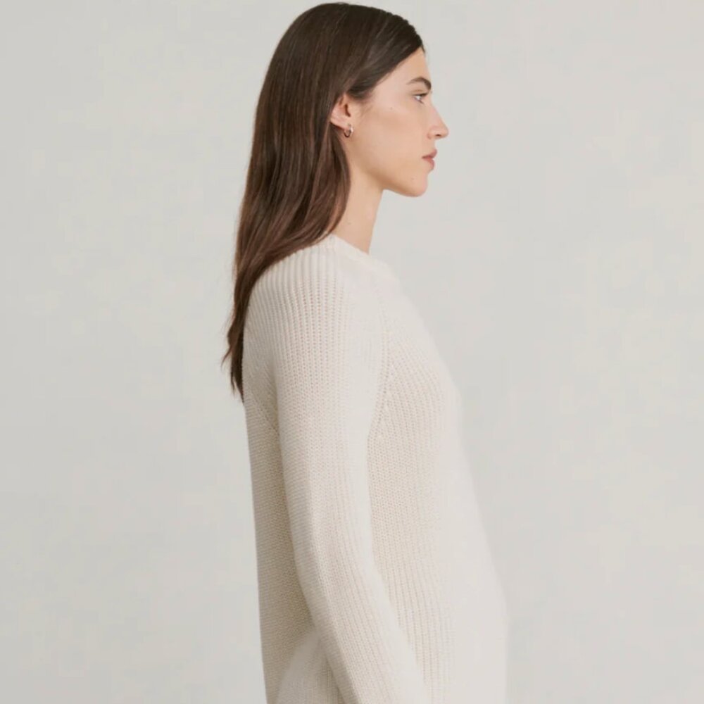 JENNI KAYNE Cream Cotton Fisherman Sweater Sz XS